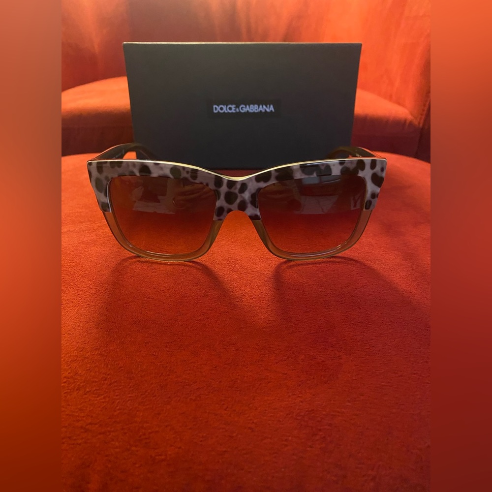 NEW Dolce and Gabbana Top Leopard On Brown/Brown Gradient Polarized